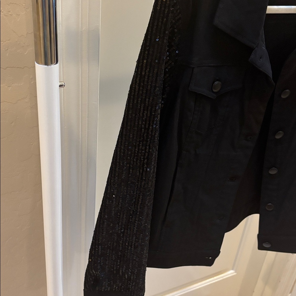 Multiples Black sequin Jacket M - image 4